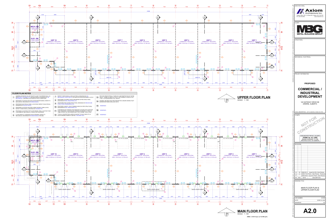 A2.0 — Main-floor plans architectural sheet