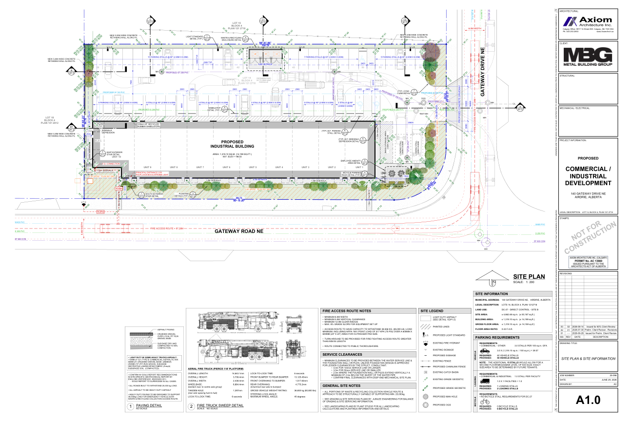 A1.0 — Site & parking architectural sheet